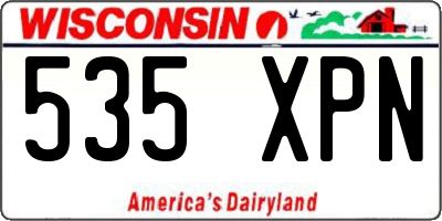 WI license plate 535XPN