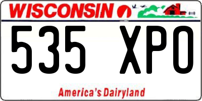 WI license plate 535XPO