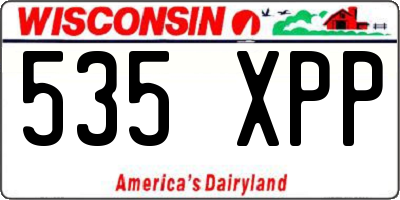 WI license plate 535XPP