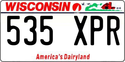 WI license plate 535XPR