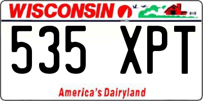 WI license plate 535XPT