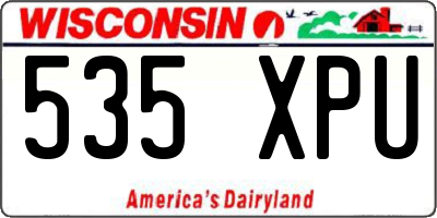 WI license plate 535XPU