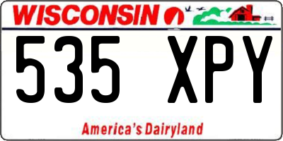 WI license plate 535XPY