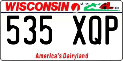 WI license plate 535XQP