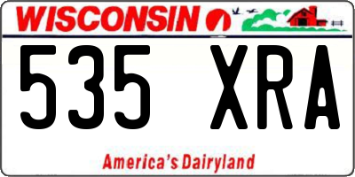 WI license plate 535XRA