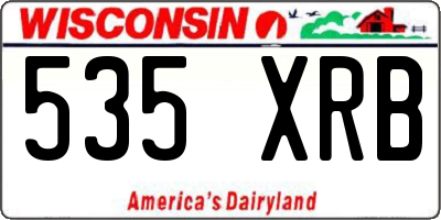 WI license plate 535XRB