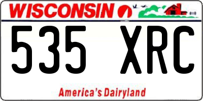 WI license plate 535XRC