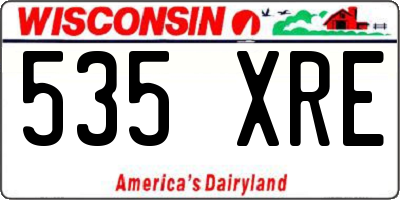 WI license plate 535XRE
