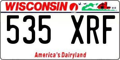 WI license plate 535XRF