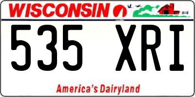 WI license plate 535XRI