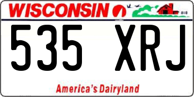 WI license plate 535XRJ