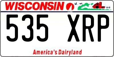 WI license plate 535XRP