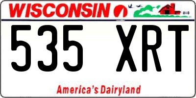 WI license plate 535XRT