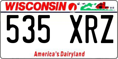 WI license plate 535XRZ