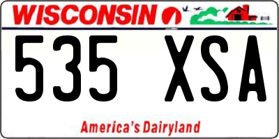 WI license plate 535XSA