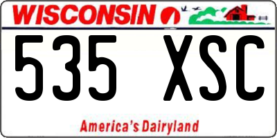 WI license plate 535XSC