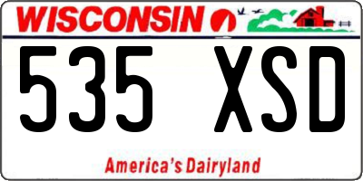 WI license plate 535XSD