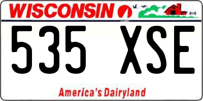 WI license plate 535XSE