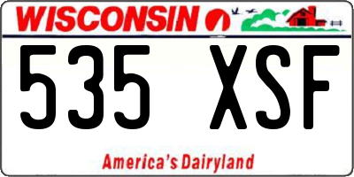 WI license plate 535XSF