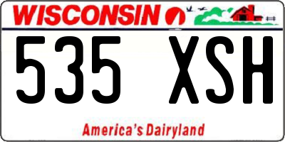 WI license plate 535XSH