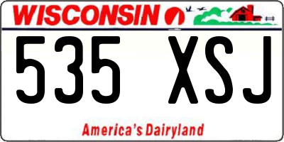 WI license plate 535XSJ