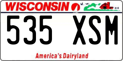 WI license plate 535XSM