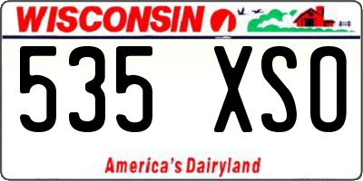 WI license plate 535XSO