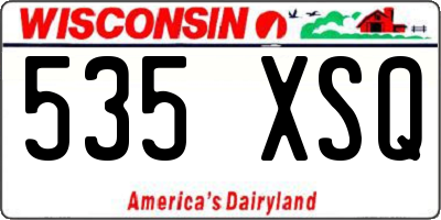 WI license plate 535XSQ