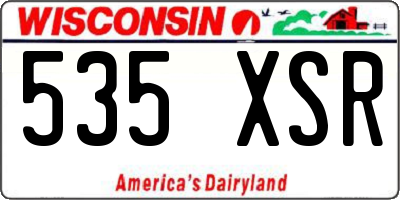WI license plate 535XSR