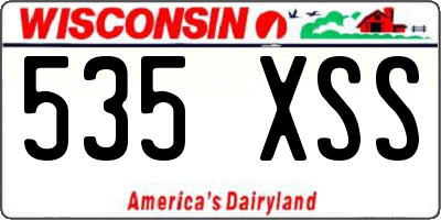 WI license plate 535XSS