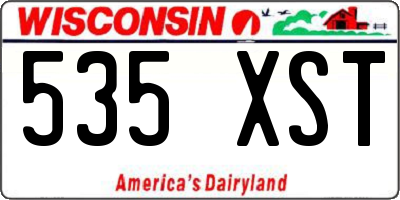 WI license plate 535XST