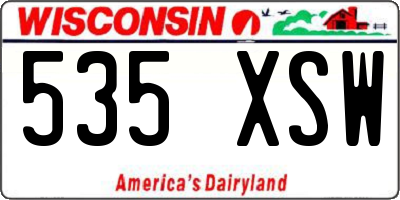 WI license plate 535XSW