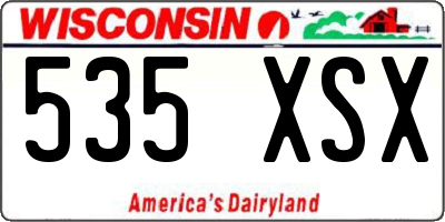 WI license plate 535XSX
