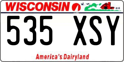 WI license plate 535XSY