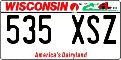 WI license plate 535XSZ