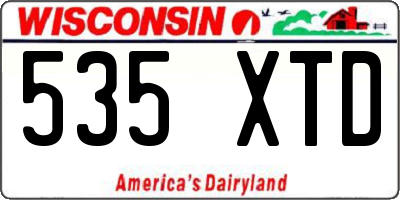 WI license plate 535XTD
