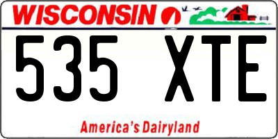 WI license plate 535XTE