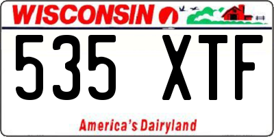 WI license plate 535XTF