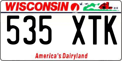 WI license plate 535XTK