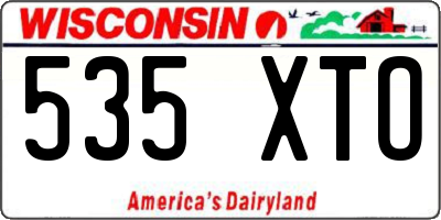 WI license plate 535XTO
