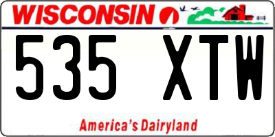 WI license plate 535XTW