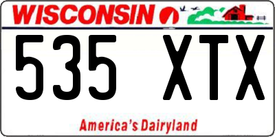 WI license plate 535XTX