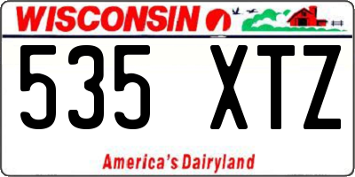 WI license plate 535XTZ