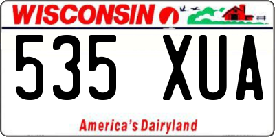 WI license plate 535XUA