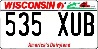 WI license plate 535XUB