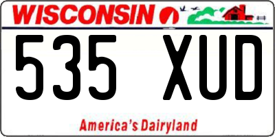 WI license plate 535XUD