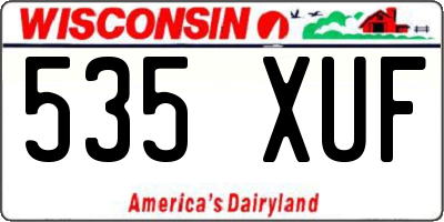 WI license plate 535XUF