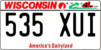 WI license plate 535XUI