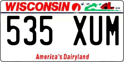 WI license plate 535XUM
