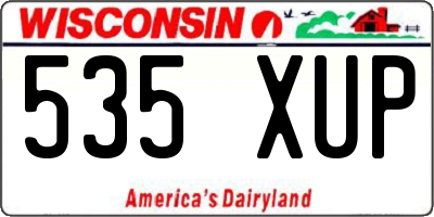 WI license plate 535XUP